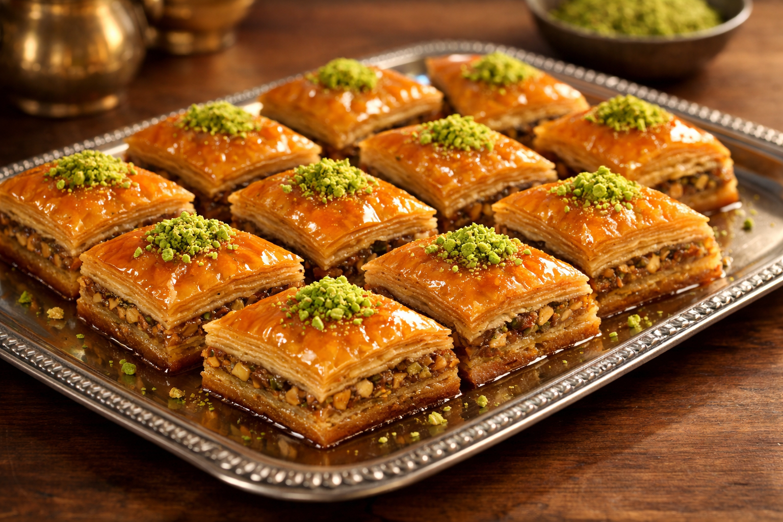 Kesilmis ve servise hazır baklava
